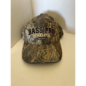 Bass Pro Shops Camo Strapback Adjustable Hat Cap Hunting Fishing Trucker Farmer
